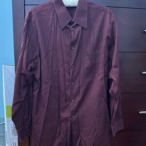 Men's Burgundy Dress Shirt